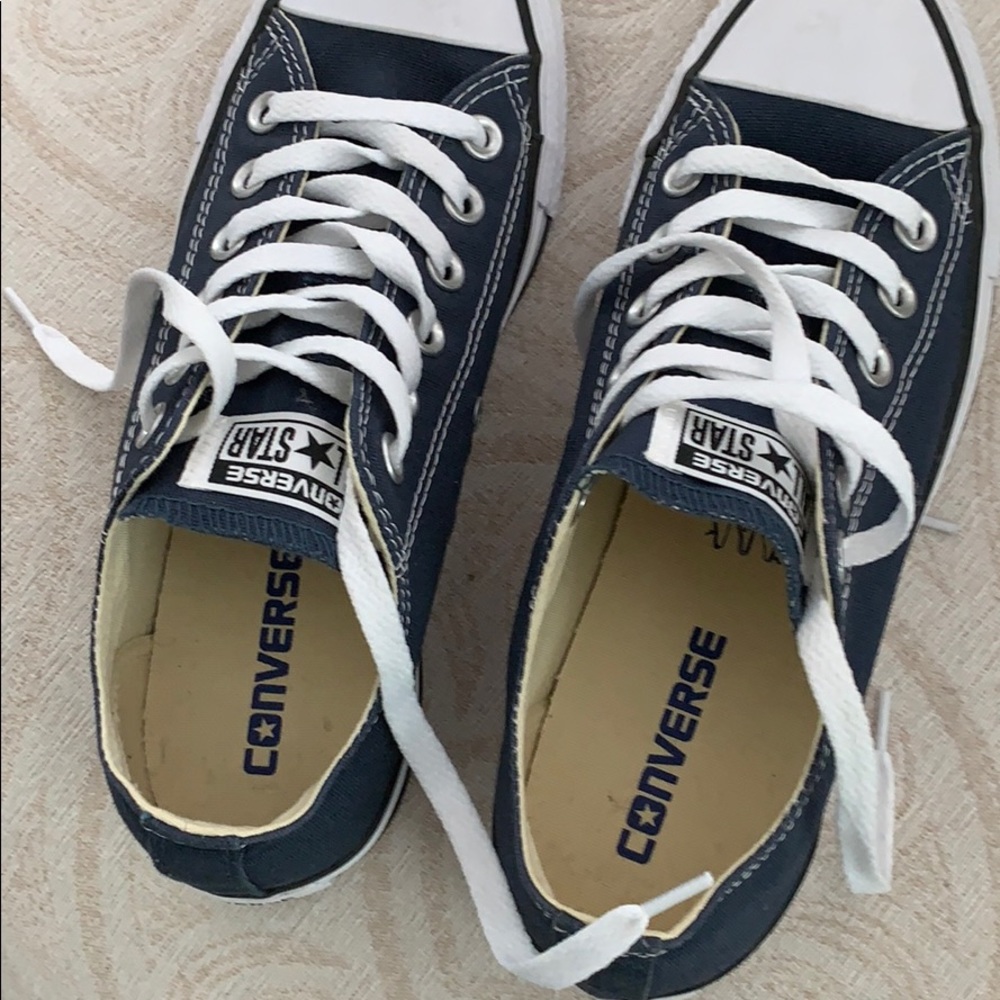 New blue converse shoes